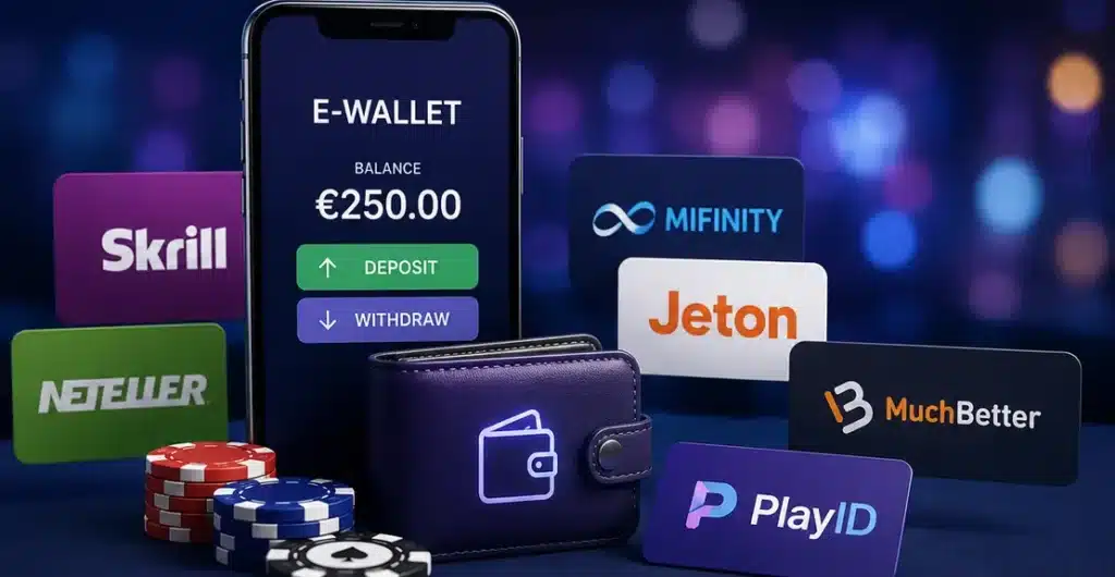 Casino wallets and e-wallet apps with Skrill, Neteller, MiFinity, Jeton, MuchBetter, PlayID, payment cards and casino chips