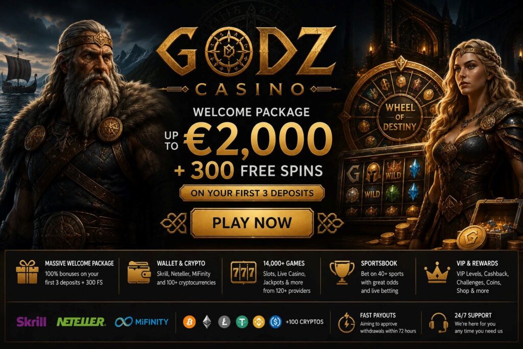 Godz Casino review – €2,000 welcome package and 300 free spins