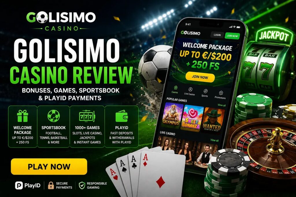 Golisimo Casino review with casino games, sportsbook, welcome bonus and PlayID payments