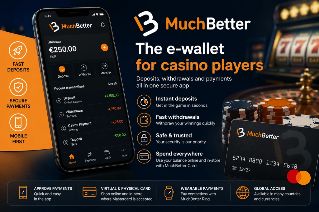 MuchBetter casino wallet app with fast , withdrawals, secure payments, payment card and casino featuresdeposits