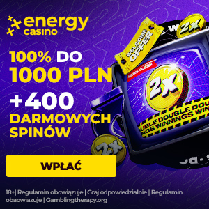 Bonus powitalny EnergyCasino Polska – 100% do 1000 PLN, do 400 darmowych spinów i mnożnik wygranych 2x