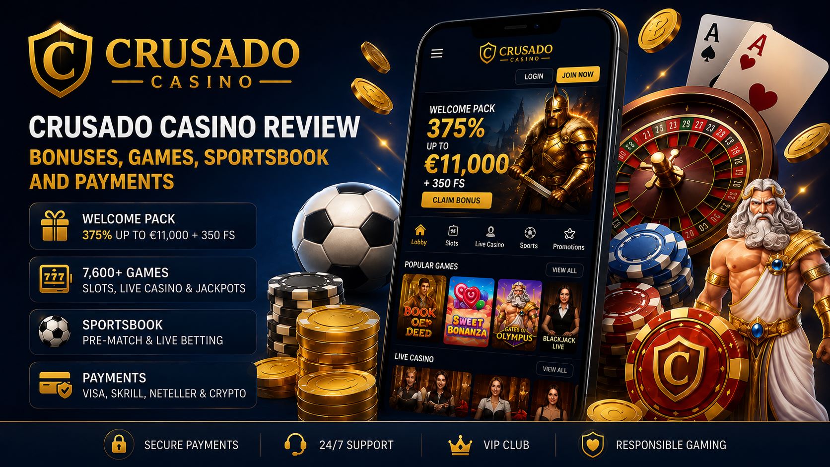 Crusado Casino Review – Bonuses, Games & Sportsbook